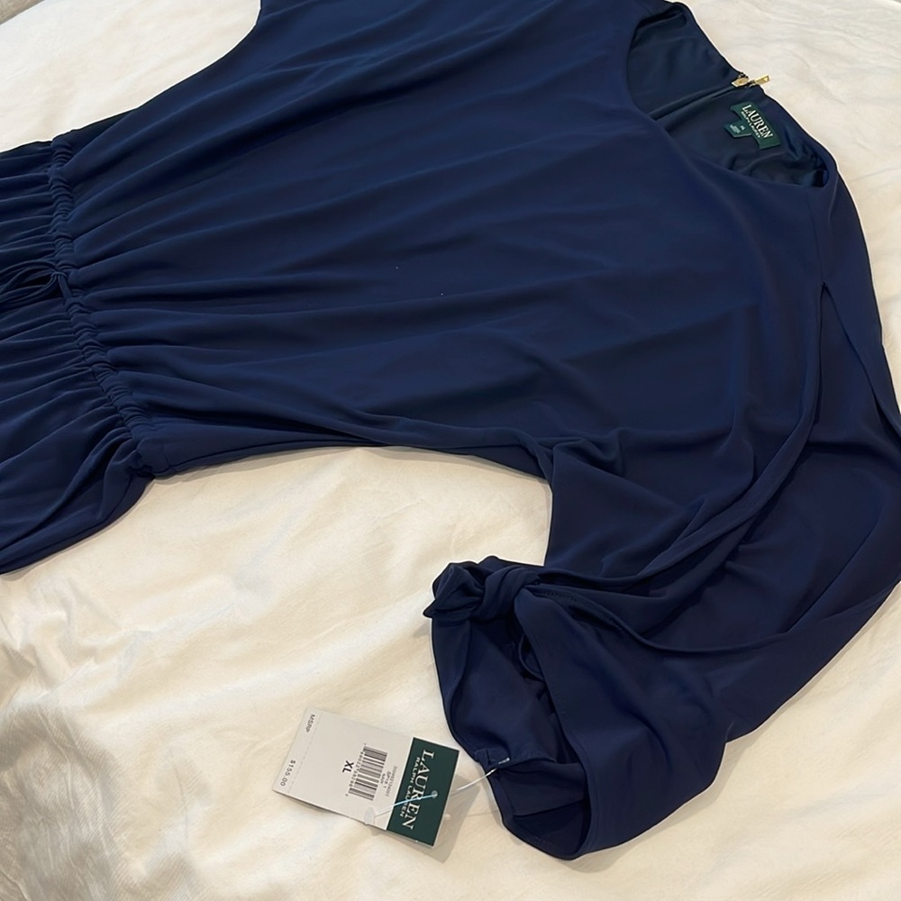 Lauren Ralph Lauren | Navy Split Sleeve Jumpsuit Sz XL - Picture 5 of 16